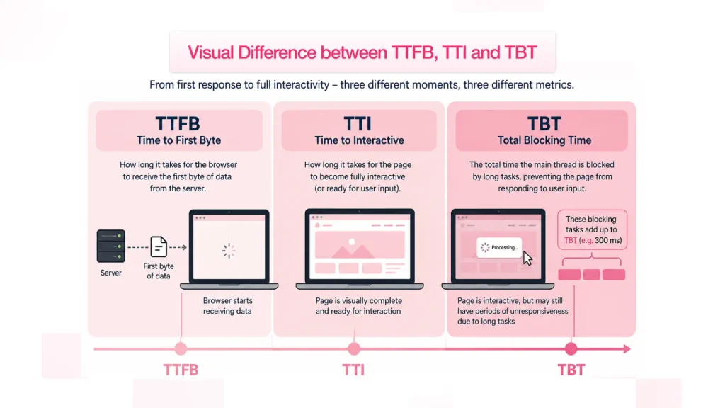 Visual comparison of a page with high CLS versus a visually stable page